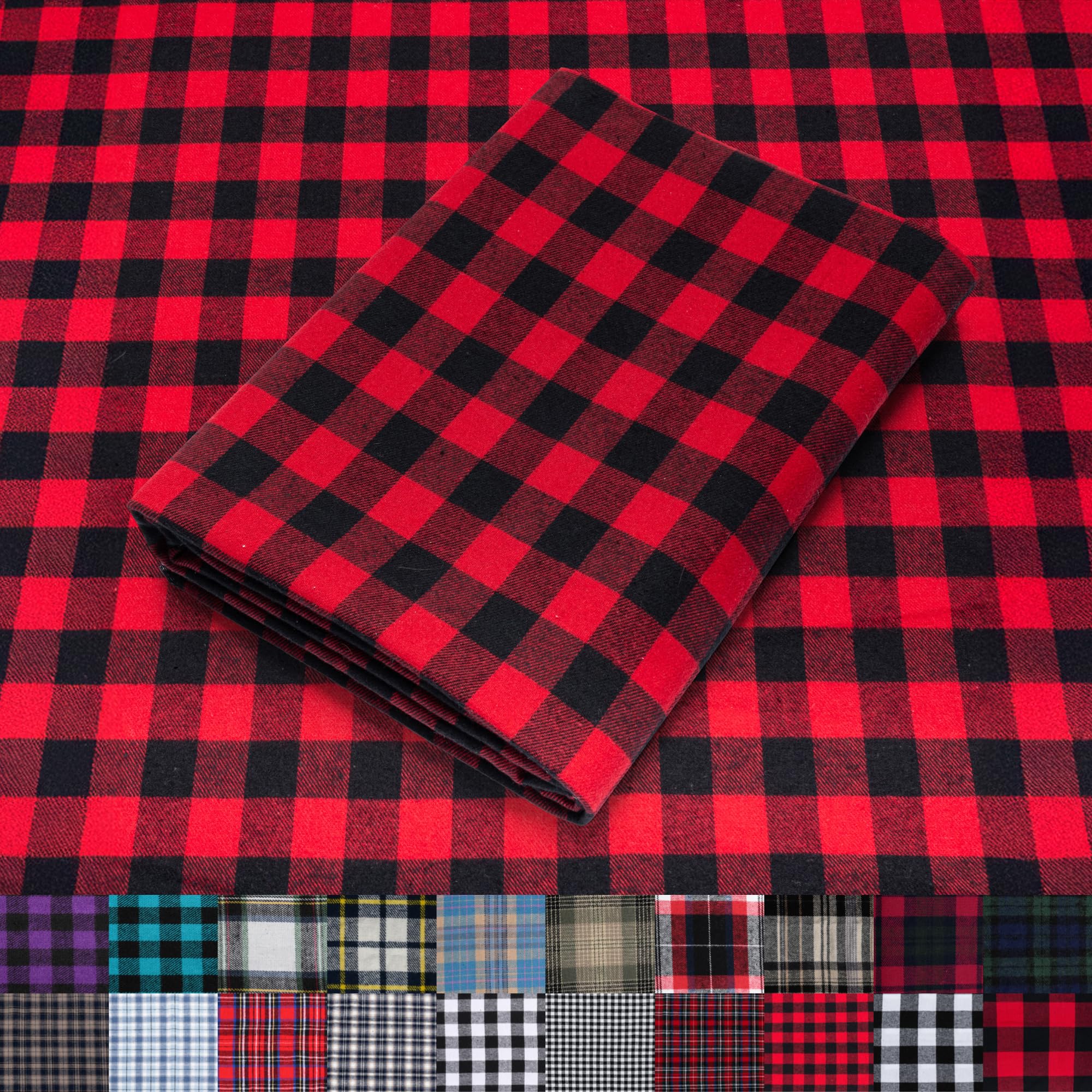 Pico Textiles 1 Yard Blue and Green Blackwatch Tartan Plaid Flannel Fabric - 60" Wide - 100% Cotton - Sold by The Yard - for Shirts, Scarves, Pajamas & Receiving Blankets — view 73