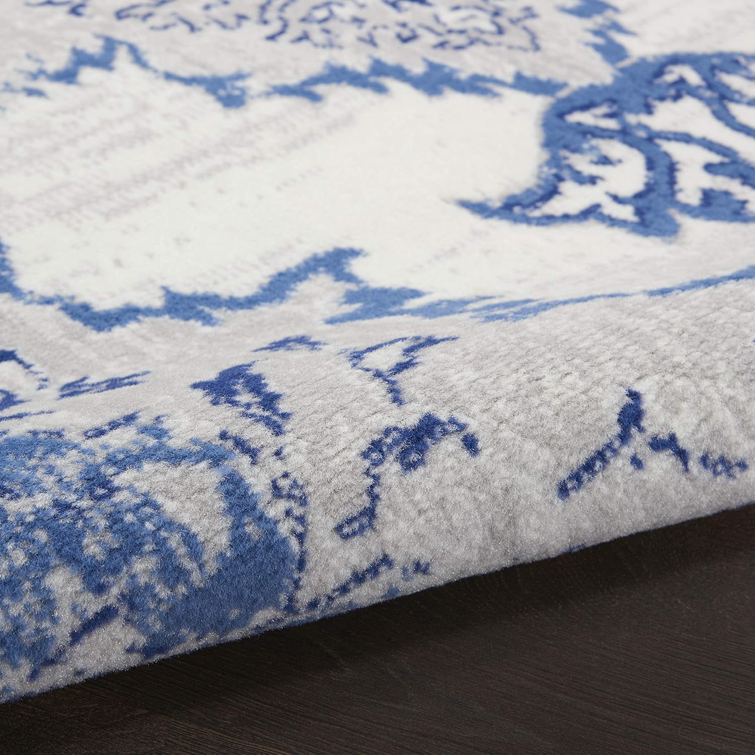 Nourison Home Whimsicle Ivory Blue 2' x 8' Area Rug - Easy Clean, Non Shedding, Bed Room, Living Room, Dining Room, Kitchen (8' Runner)