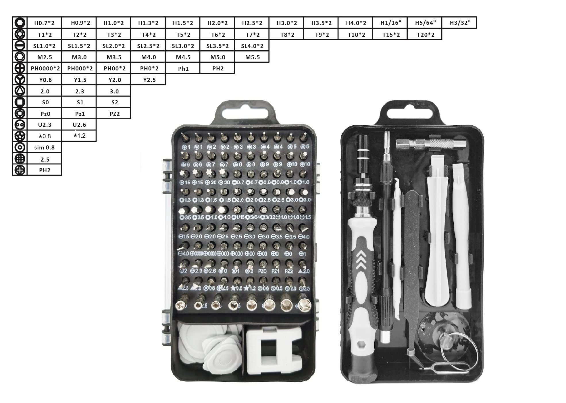 115 in 1 Cacciaviti Precisione Set, Professionali Mini Magnetici kit di Riparazione con Torx Bits, per PC, iphone, Laptop, Occhiali, Orologio, Switch, PS4, PS5, Xbox, Elettronica