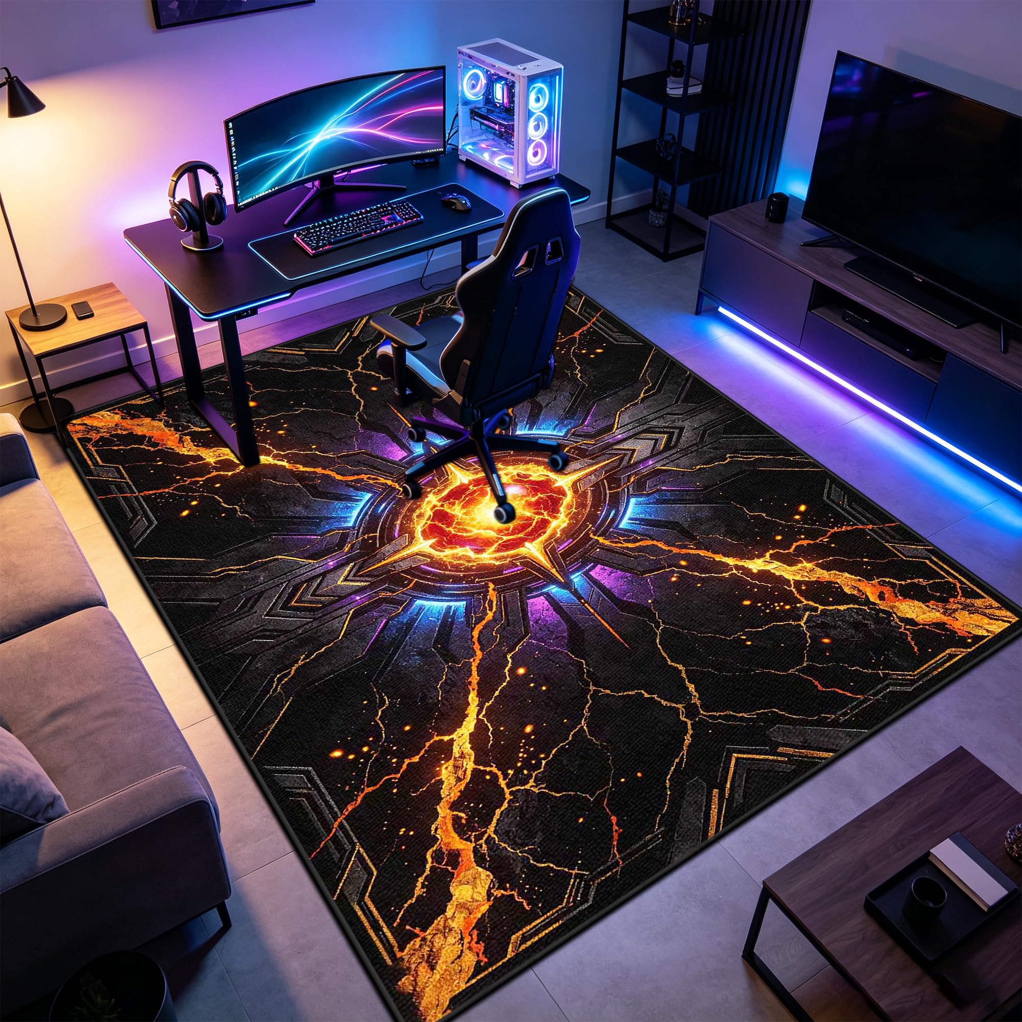 Tapis Chaise de Bureau Gaming pour Parquet Carrelage et Sol Dur 140 x 200 cm