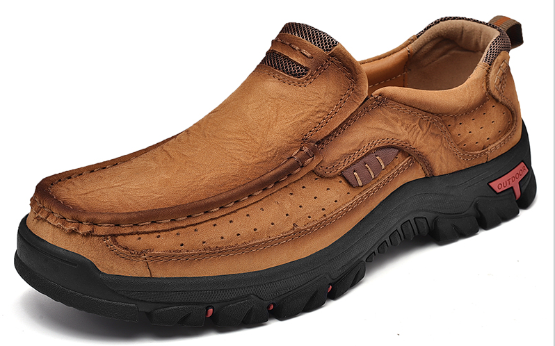 Mens Slip On Casual Loafers Classic Outdoor Leather Walking Hiking Shoes Amazon.com | MOSTELO Mens Slip On Casual Loafers Classic  main image 3