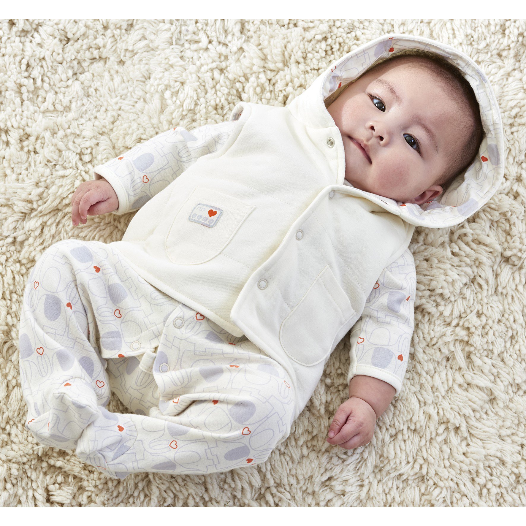 Natures Purest Cream 1st Friends - Chaleco acolchado para niñas de 0 a 3 meses