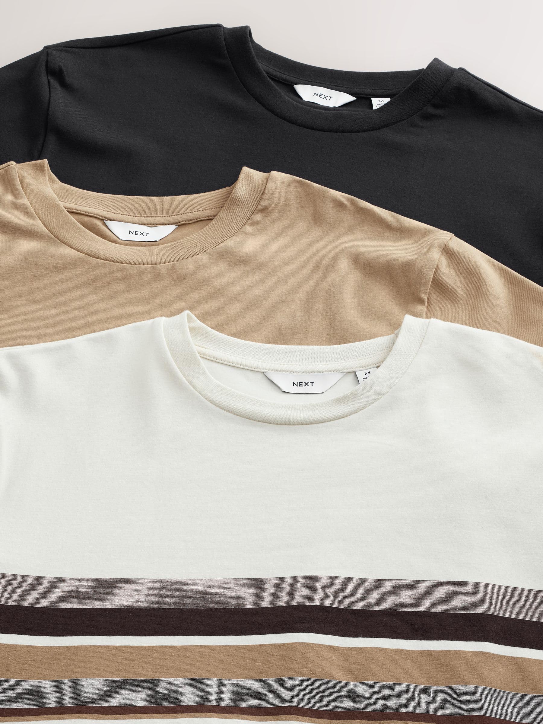 NEXT Hombres Pack de 3 Camisetas de Corte estándar con Bloques de Color