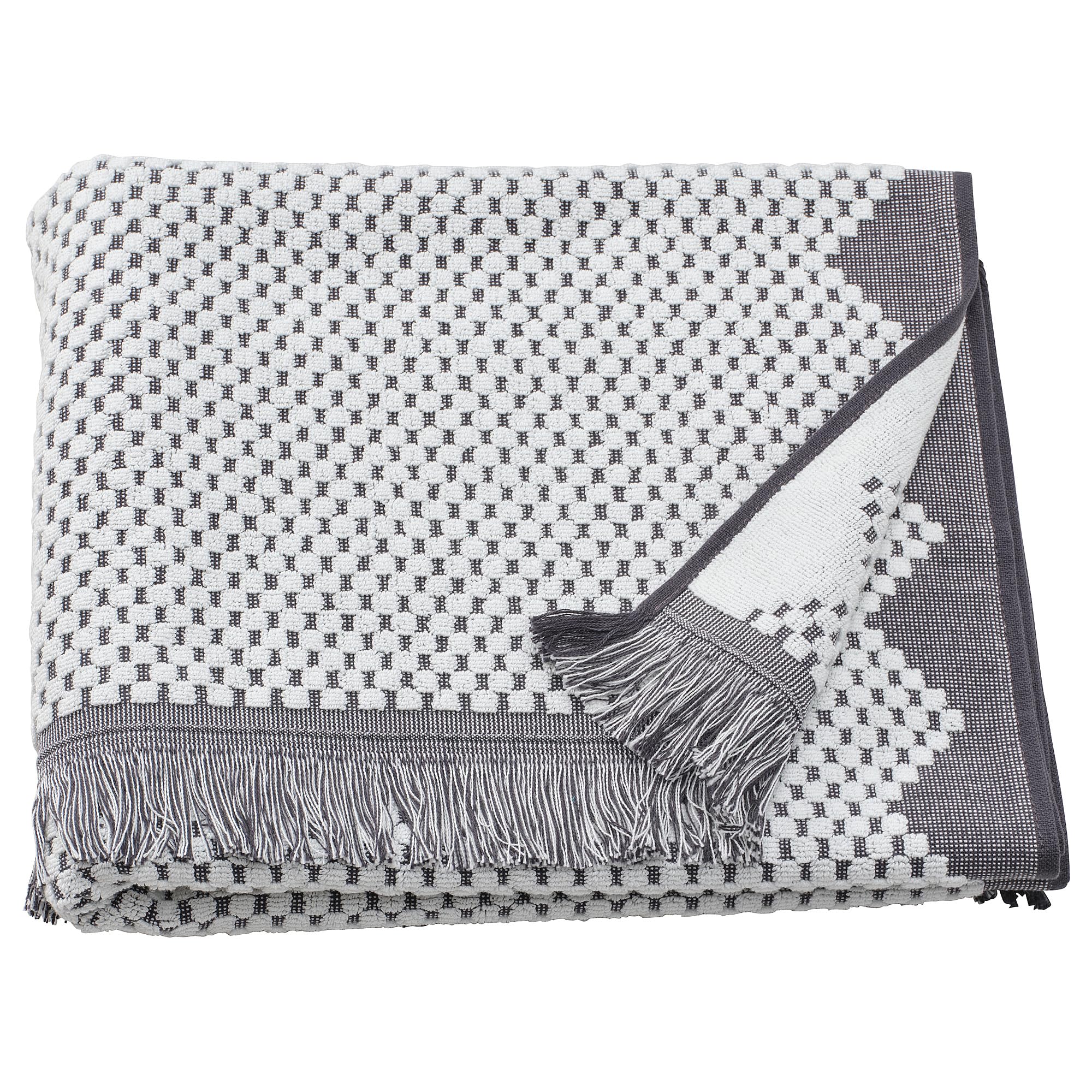 Serviette de bain coton gris blanc 70x140 linge de maison absorbant grand drap de douche