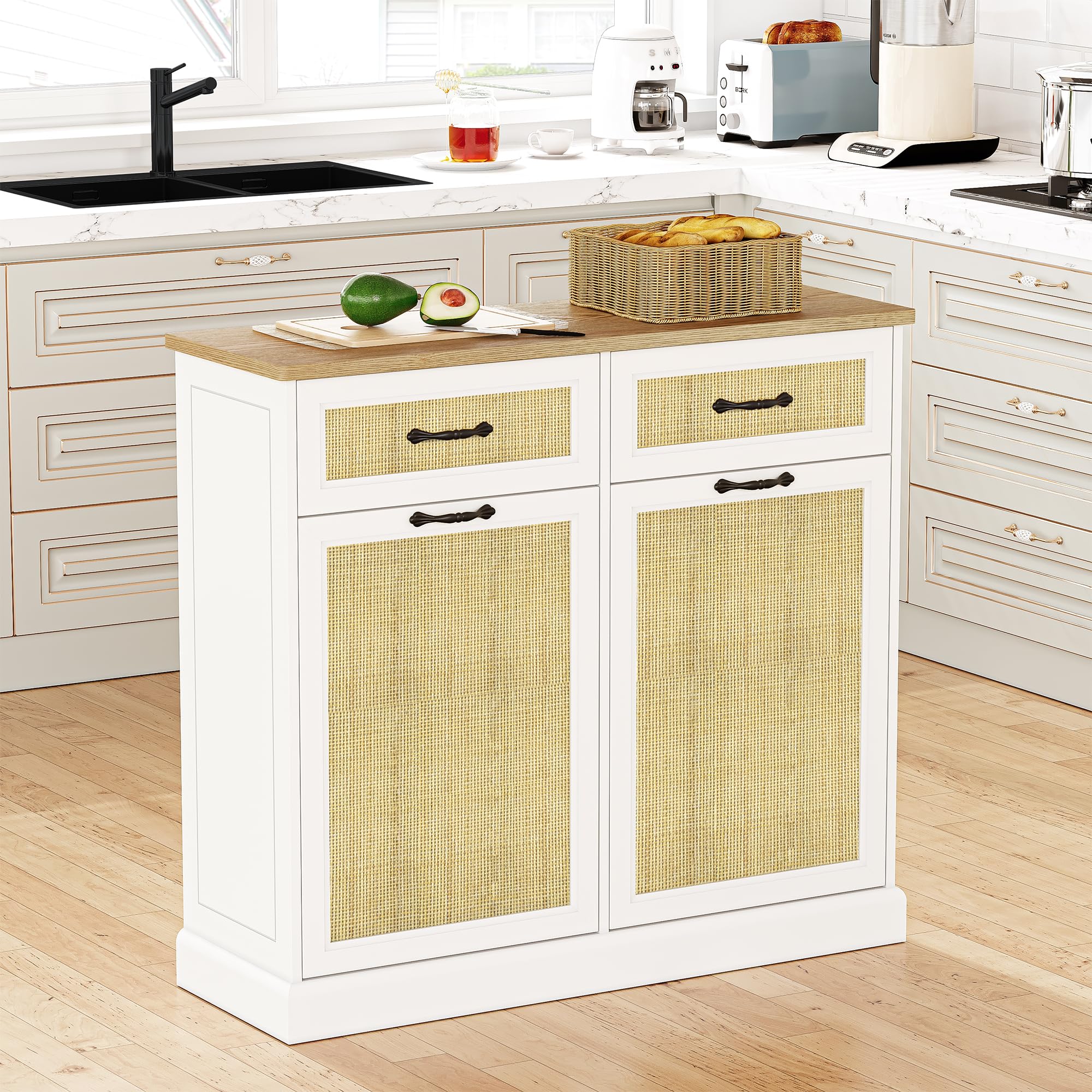 Amazon.com: IDEALHOUSE Double Tilt Out Trash Cabinet with