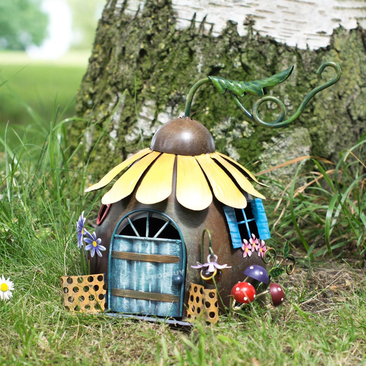 Metal Fairy Garden Sunflower House