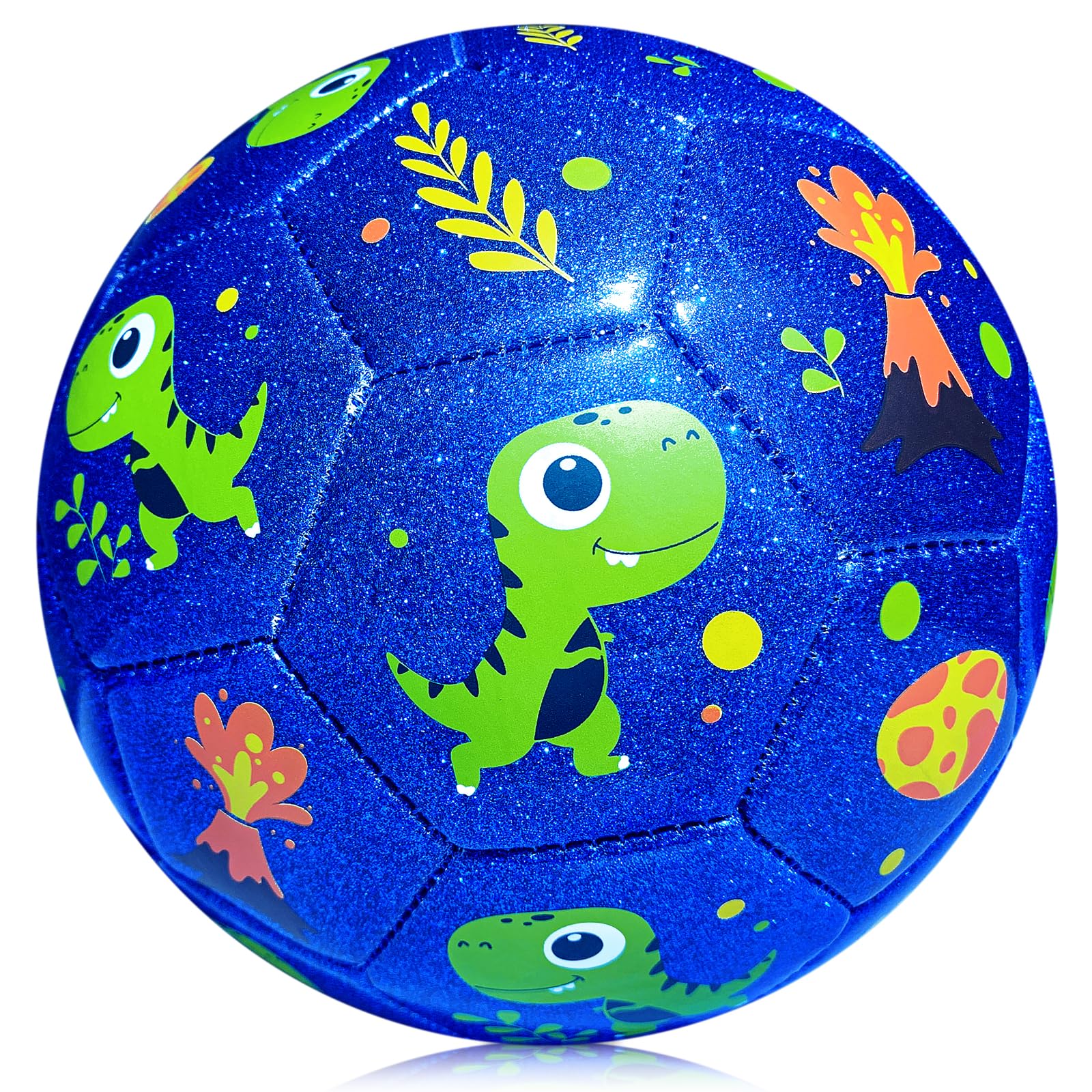 INPODAK Kleinkind-Fußball Größe 2 Kinderfußball Dinosaurier-Fußball Fußballgeschenk für Jungen und Mädchen Kleine Bälle für Garten Außenbereich Hof Rasen 1 2 3 4 5 6 Jahre alt
