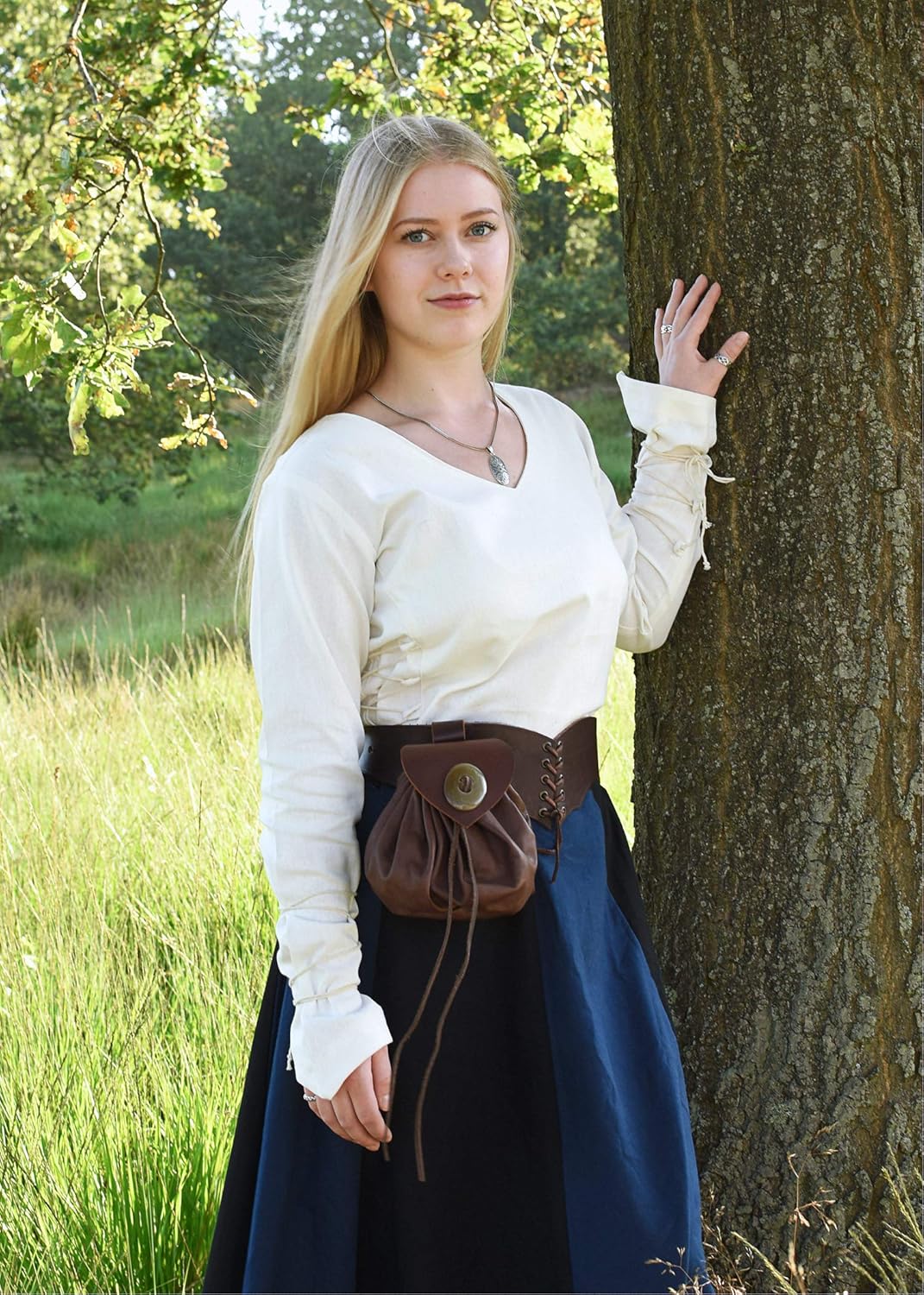 Battle-Merchant Renaissance Blouse Aila – Lace-Up Cotton Top for Women, Medieval Peasant Style & Fantasy Festival Outfit - Image 3