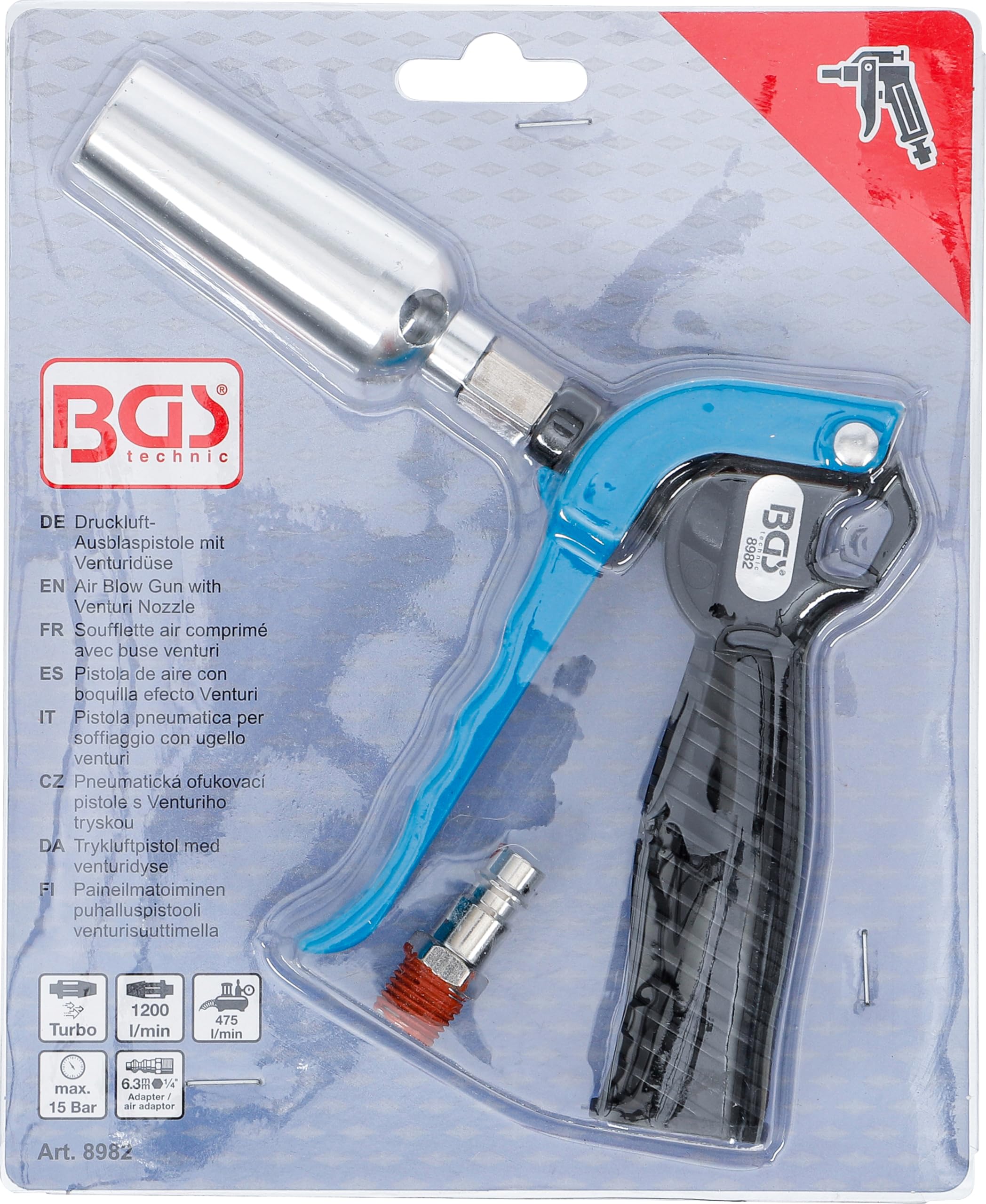 BGS 8982 | Pistolet do przedmuchiwania z dyszą Venturiego