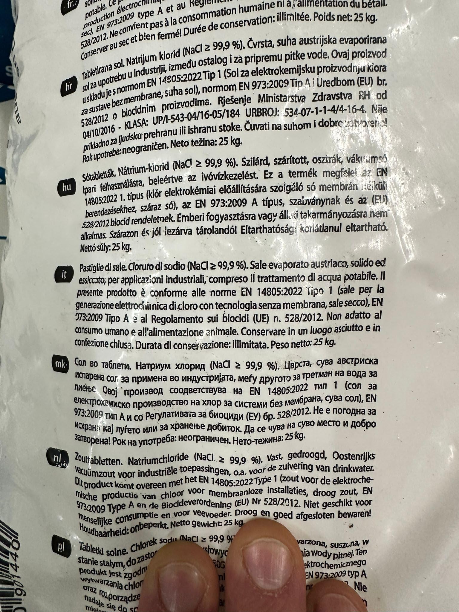 3x Saltech Sale in Pastiglie per Addolcitori d'Acqua Confezione 25kg Made in Austria ( 3 confenzioni da 25kg)