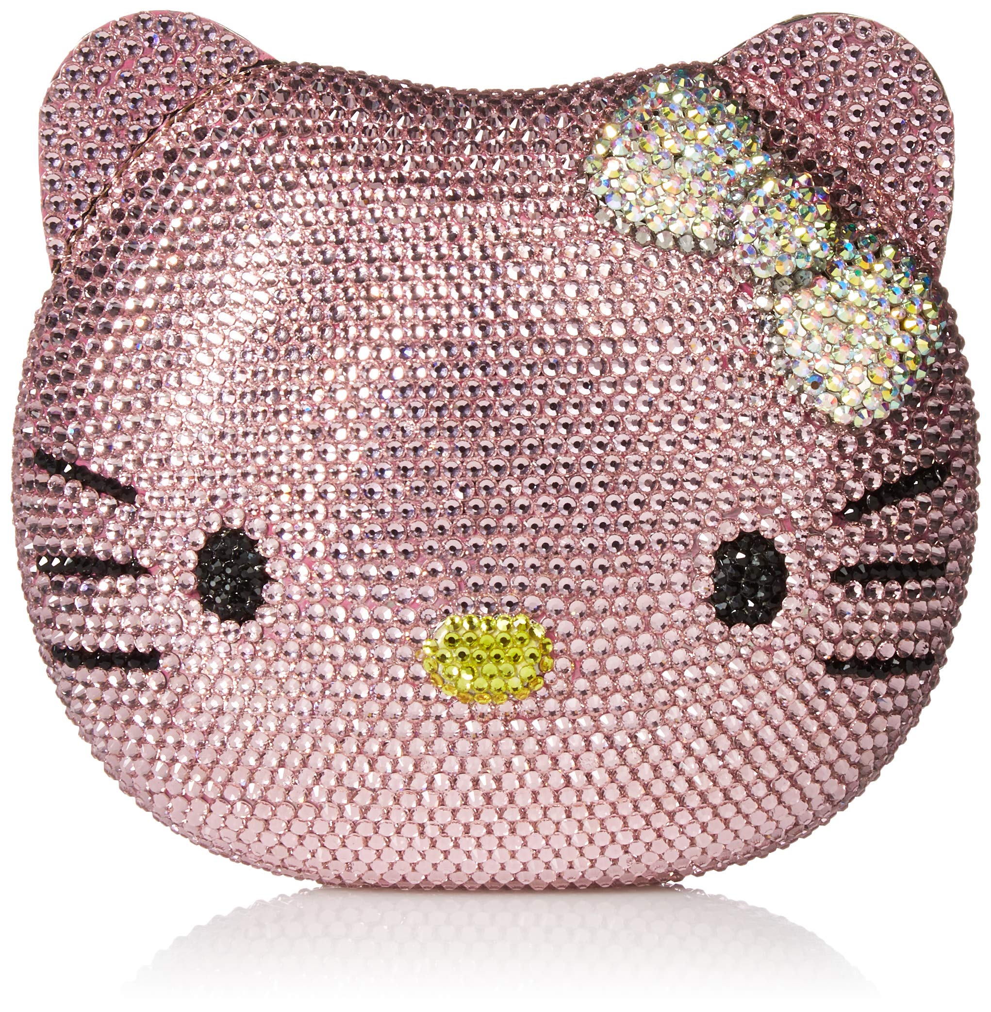 Cat Shaped Crystal Clutch Special Occasion Holiday Party Evening Bag Pink