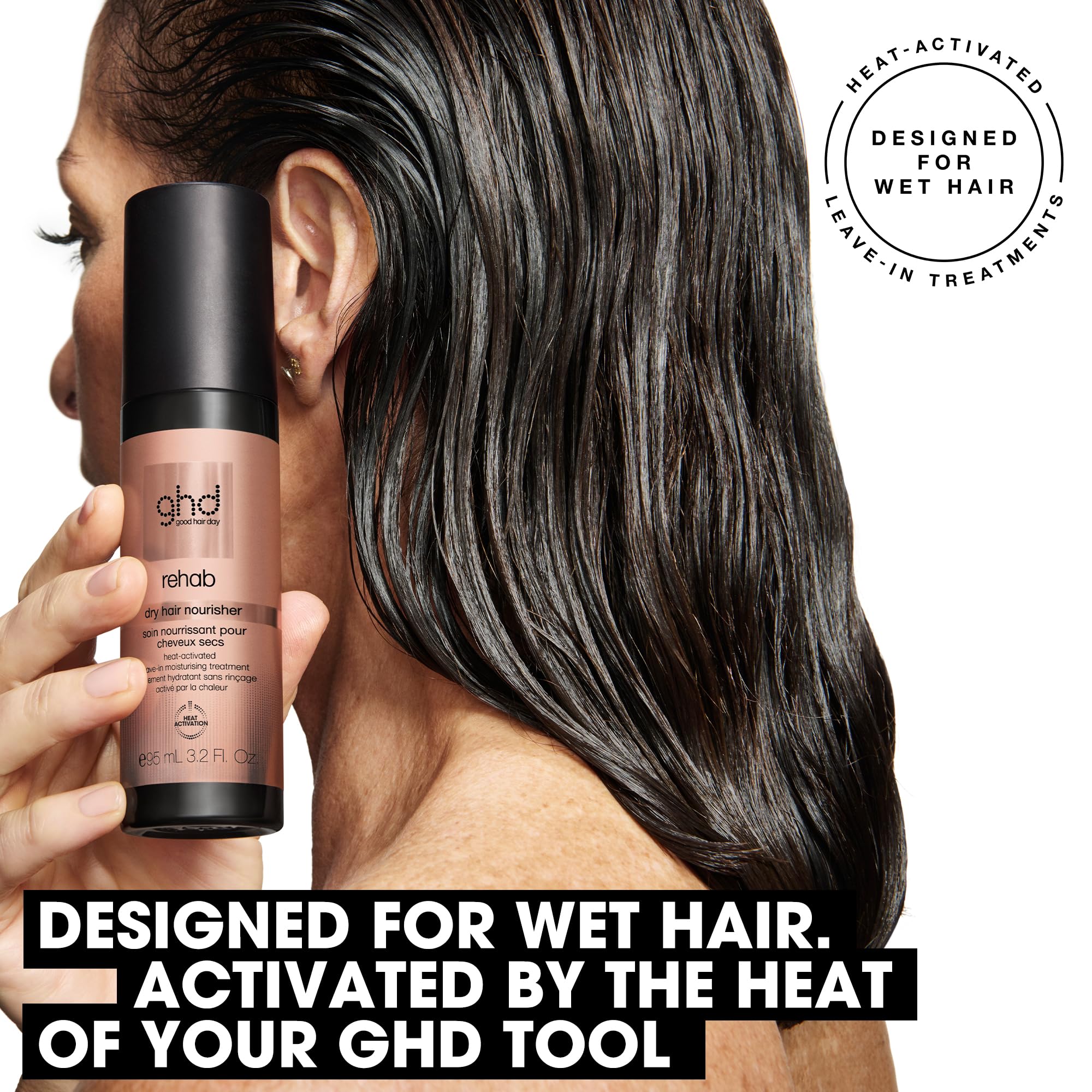 ghd Rehab Leave-in Hair Treatments - Improve Hair Condition While You Dry & Style for Flawless Results With No Rinse or Development Time