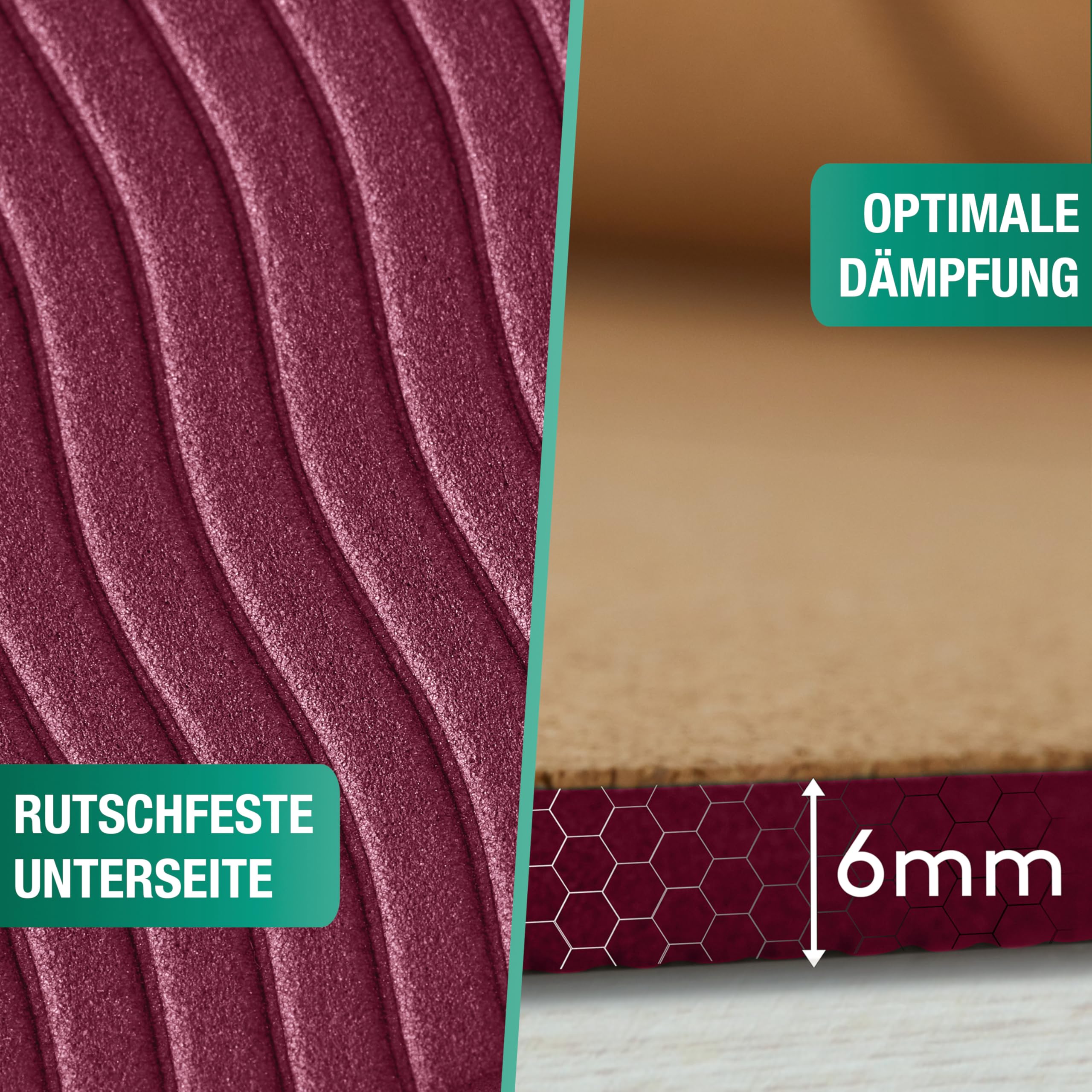 NAJATO Sports Yogamatte Kork – Rutschfeste Yoga Matte mit Tragegurt & E-Book (PDF Datei) – Trainingsmatte 183 x 65 x 0,6 cm – Nachhaltige Gymnastikmatte