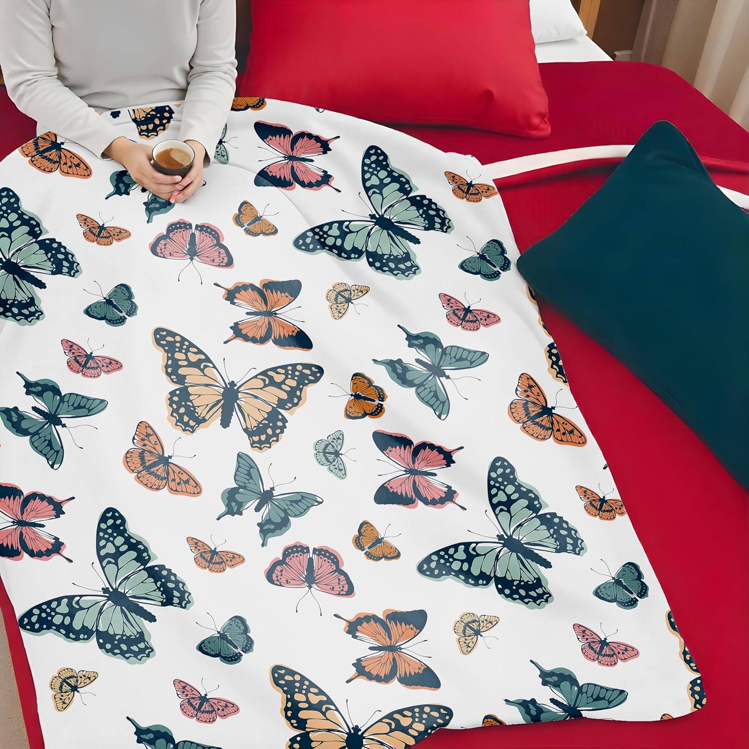 Butterfly - Themed Soft Flannel Blanket Lightweight Decor for Home, Great Gift for All Seasons for Women, Girls, and Lovers of Butterflies (50"x60") - Image 6
