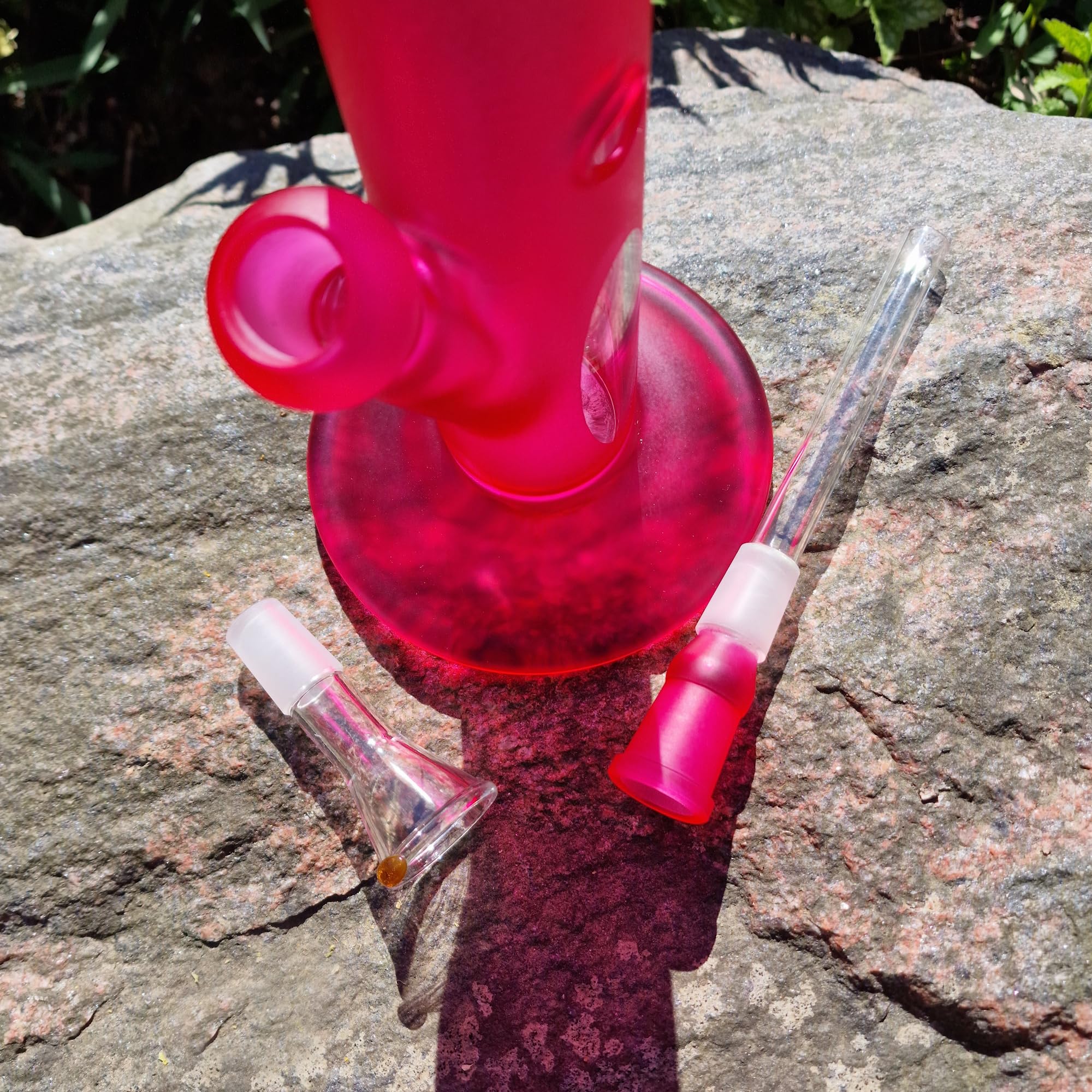 Budawi® 18,8er Glasbong " Pink Lady " mit Kickloch Bong Wasserpfeife 42 cm