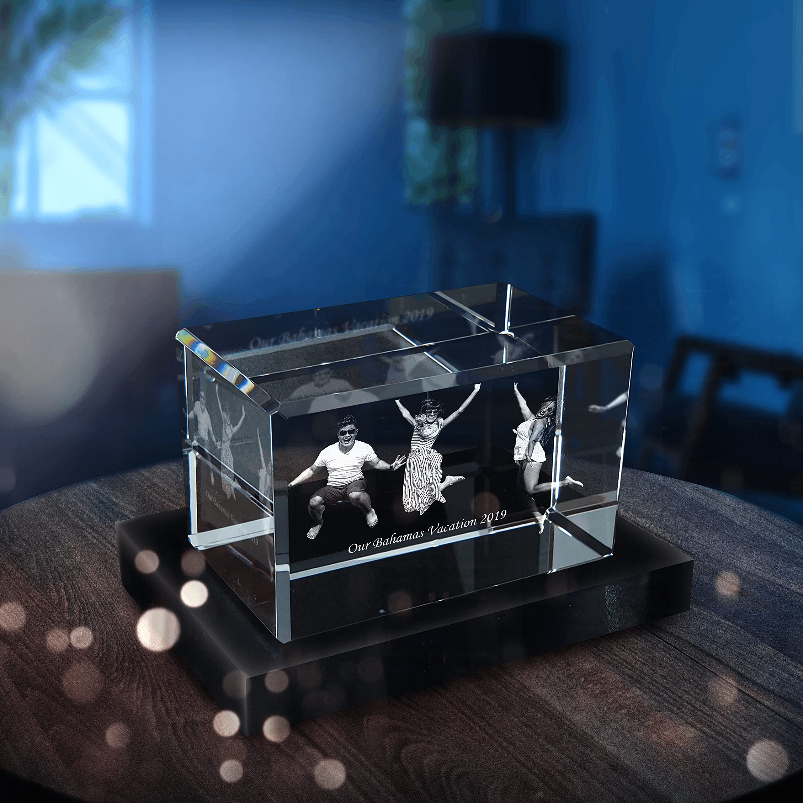 Pix Crystal - 3D Crystal Photo with LED Base - Personalized Gifts - Father's Day, Wedding Gifts, Engagement, Memorials, Birthday Gifts, Modern Home Office Decor (Landscape, XXL)
