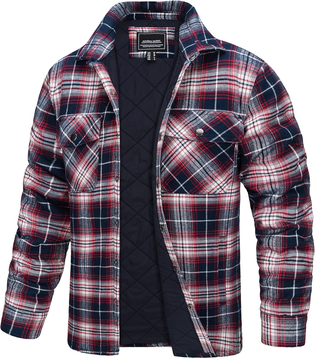 TACVASEN Men’s Flannel Shirt Jacket Quilted Lined Long Sleeve Button Down Shirts Jacket TACVASEN Men’s Flannel Shirt Jacket Quilted Lined Long Sleeve Button Down Shirts Jacket