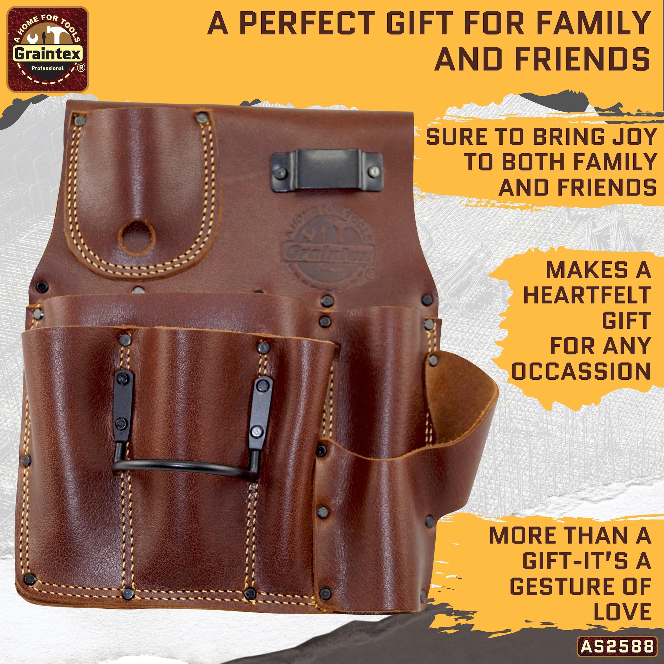 Graintex AS2588 Ambassador Series etui z płyt gipsowo-kartonowych dla leworęcznych górny licowa skóra