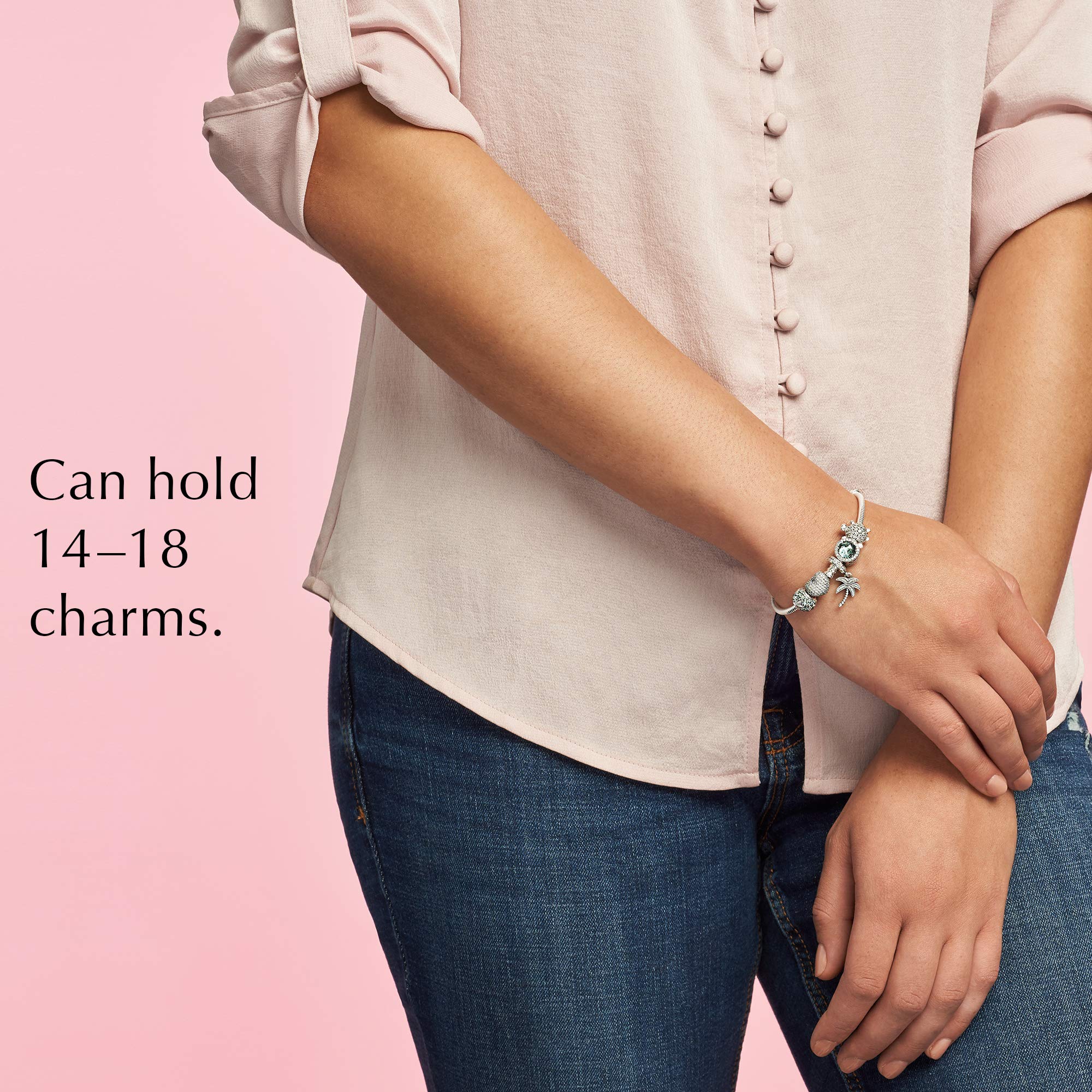 Pandora Icons Armband, Silber, mit herzförmigem Verschluss und Cubic Zirkonia