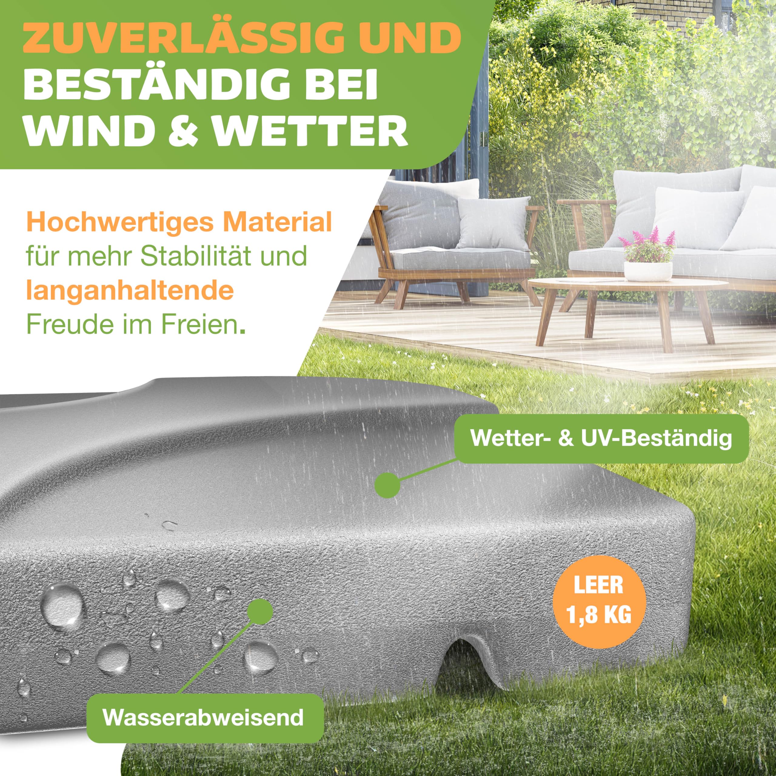 MaxxGarden Parasolvoet - kunststof - vulbaar met water of zand tot 20