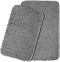 Vista 345 de Yeaban Juego de alfombras de baño verde manzana 2 piezas (20" x 32" y 17" x 24"), tapetes de baño de felpilla gruesa Alfombras de baño absorbentes