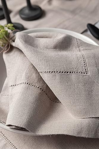 Miniatura 4 de Solino Home Servilletas de lino de 20 x 20 pulgadas, natural, 100% lino puro con vainica, para primavera, verano, juego de 4 servilletas de tela
