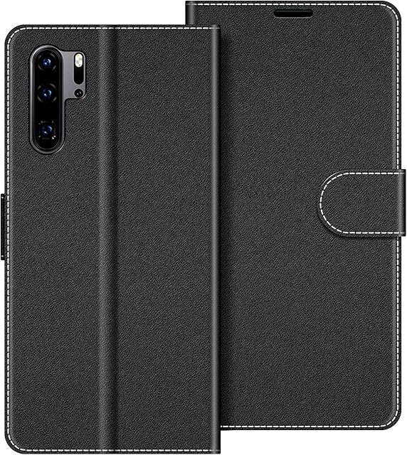 COODIO Huawei P30 Pro Case, Huawei P30 Pro Phone Case, Huawei P30 Pro Wallet Case, Magnetic Flip Leather Case For Huawei P30 Pro / P30 Pro New Edition Phone Cover, Black