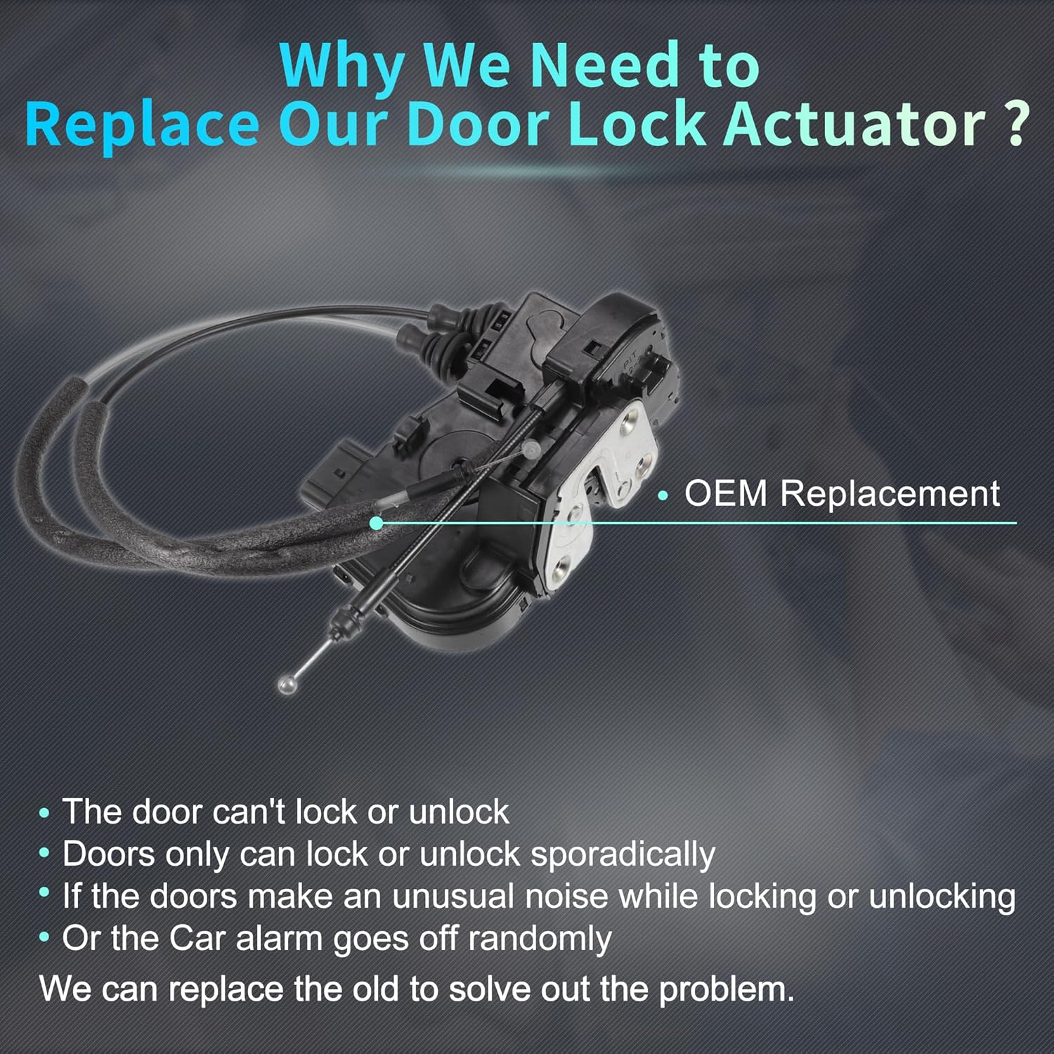 X AUTOHAUX Replacement Rear Right Passenger Side Power Door Lock Actuator Motor with Cable for Hyundai Santa Fe 2009-2012 Door Latch Actuator Assembly Black