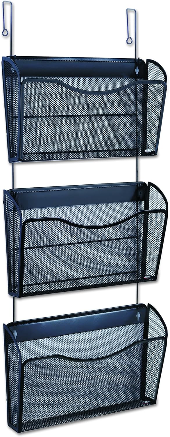 Universal 20011 Mesh Three-Pack Wall Files with Hanger, Letter, Black : Office Products