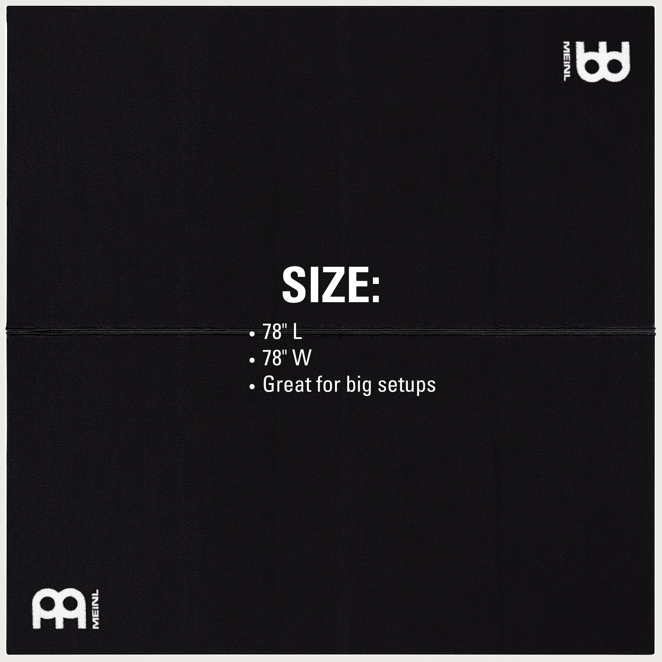Meinl Cymbals Drum Rug Large – 2,00 x 2,00 m Schlagzeugteppich für Große Setups – Anti-Rutsch Unterseite – Drumset Zubehör, Schwarz (MDRL)