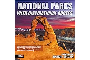RED EMBER Monthly Inspirational Quotes 2024 Scenic National Parks Wall Calendar
