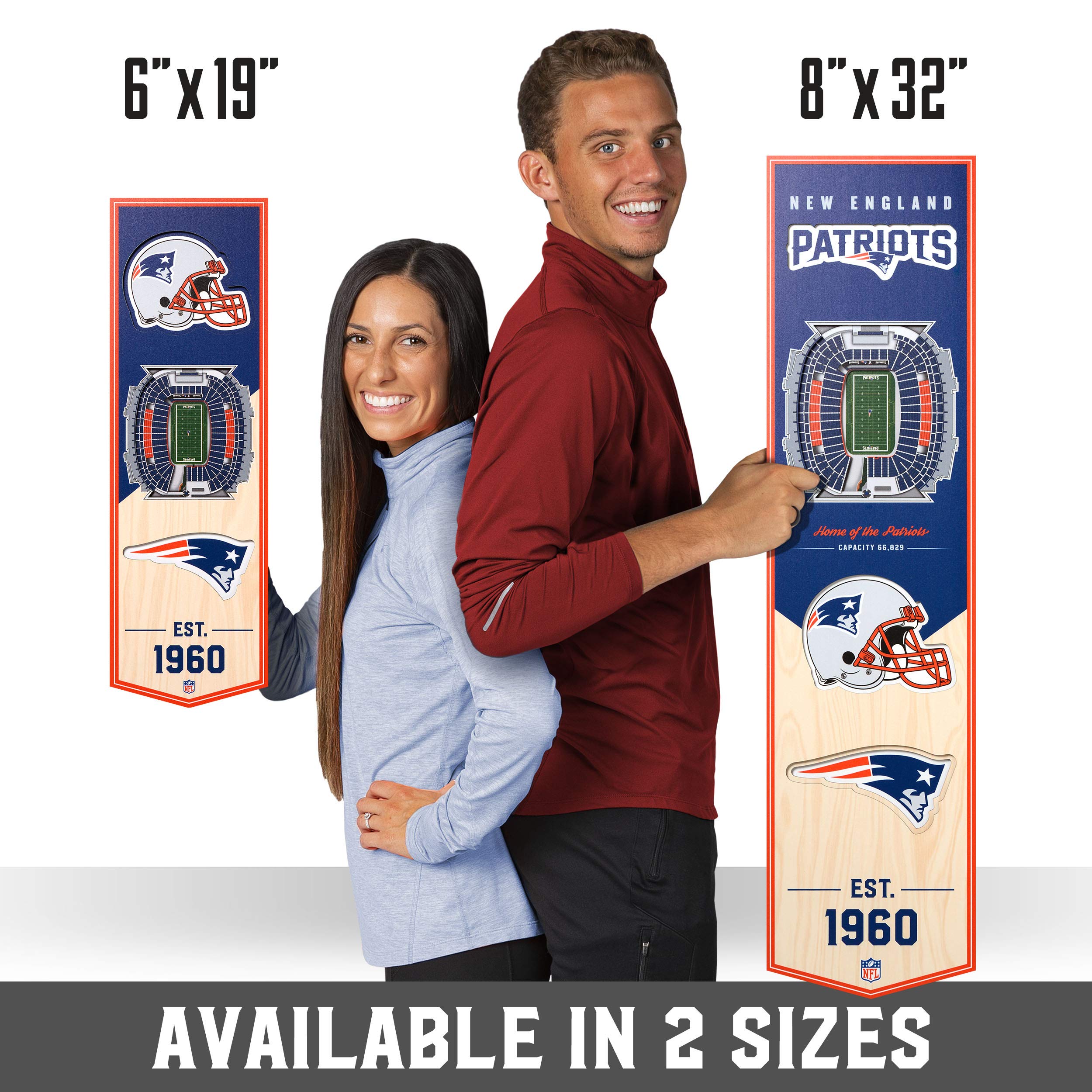 YouTheFan NFL 3D Stadion Banner, 8 x 32 Zoll
