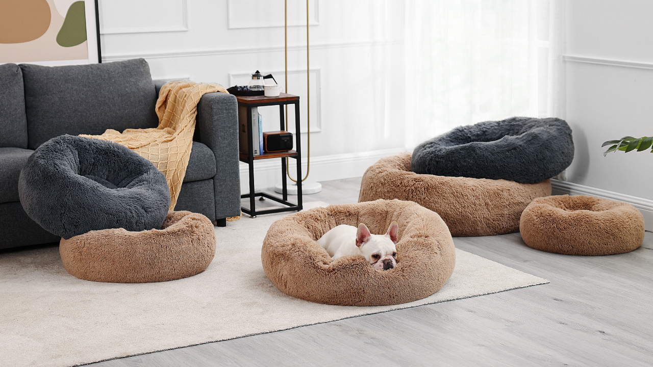 Bedsure Calming Dog Bed for Medium Dogs - Donut Washable Medium Pet Bed, 30 inches Anti Anxiety Round Fluffy Plush Faux… - Image 8