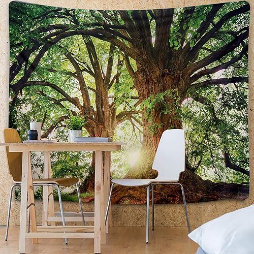 Miniatura 9 de ENJOHOS Tapiz de pared grueso con diseño de árbol natural, diseño 3D de bosque medio, para colgar en la pared, para dormitorio, sala de estar,