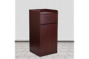 EMMA + OLIVER Wood Tray Top Waste Receptacle in Mahogany