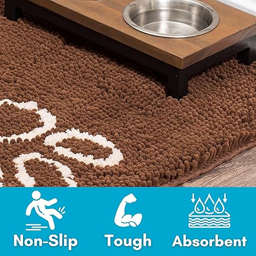 Miniatura 4 de BIRDROCK HOME Tapete de felpilla para perro, superficie absorbente para mantener los suelos limpios, parte inferior antideslizante para mayor