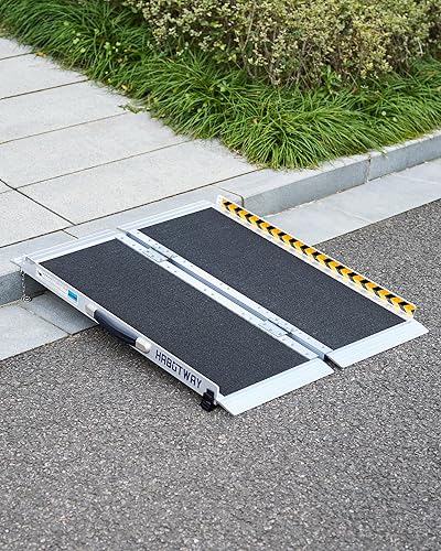 HABUTWAY Rampas para sillas de ruedas de 3 pies para escalones del hogar, rampa portátil para sillas de ruedas con capacidad de hasta 800 libras,