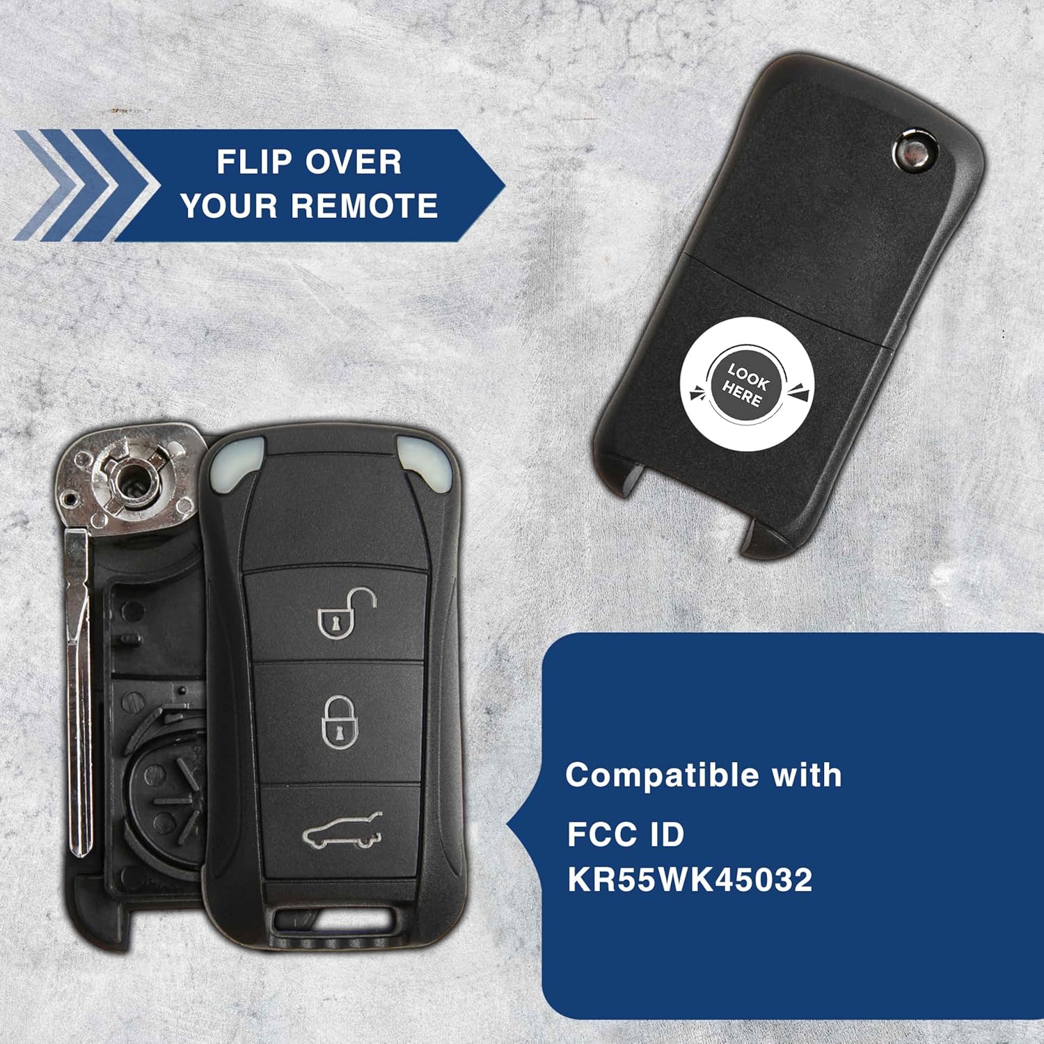 KeylessOption Keylesss Entry Remote Key Fob Uncut Car Flip Key Shell Case Cover - Image 4