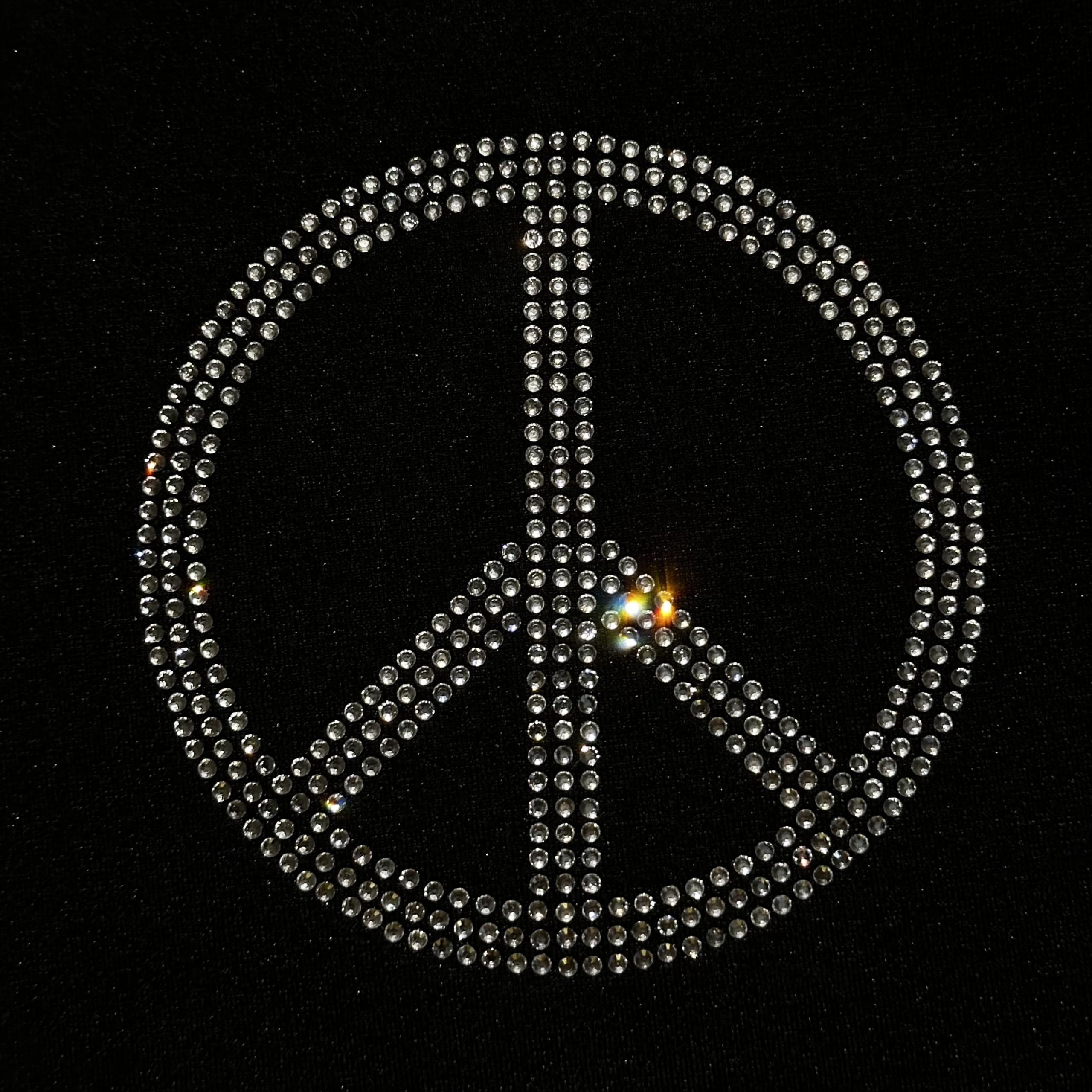 Amazon.com: Set of 4 Bling Peace Symbol Silver Rhinestone 