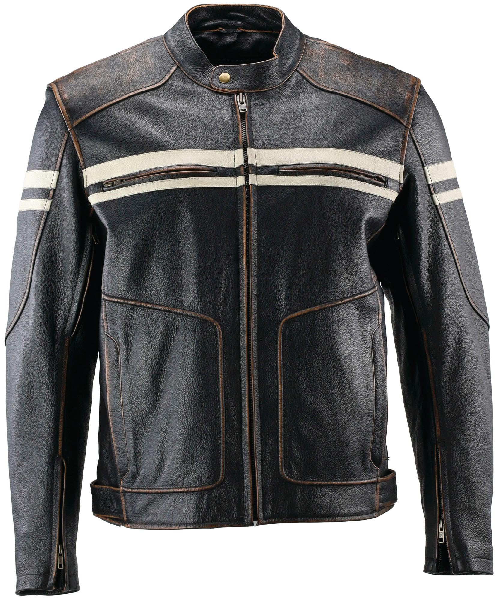 94385 River Road - Hoodlum Vintage Leather Jacket Black - XL