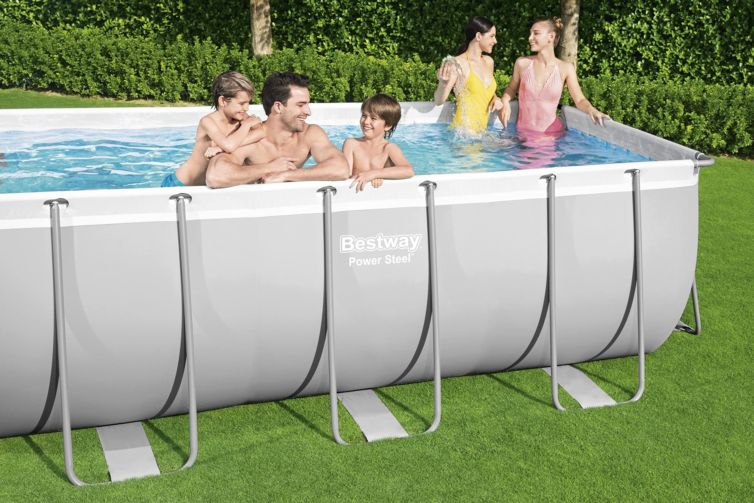 Bestway 5616P Piscina Fuori Terra Solo Struttura Power Steel™ da 412x201x122 cm in Grigio
