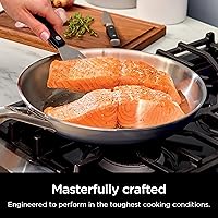Vista 2 de Ninja EverClad - Sartén de acero inoxidable de grado comercial de 26 cm, sartén tricapa, apta para horno hasta 600°F, compatible con todas