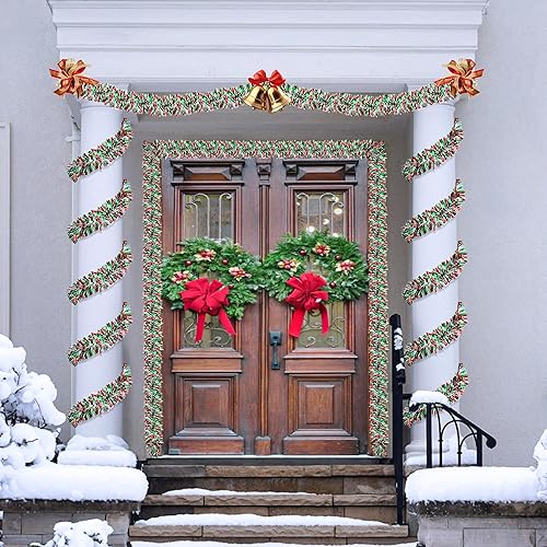 Miniatura 7 de Guirnalda de oropel de Navidad de 50 pies, decoraciones navideñas para decoración de árbol de Navidad, guirnaldas colgantes brillantes con giro