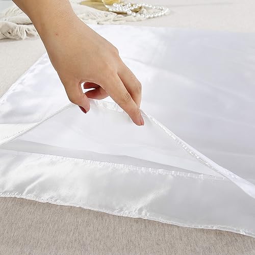 Miniatura 5 de Juego de 2 fundas de almohada sedosas de satén para el cabello, fundas de almohada gris oscuro con cierre de sobre, frescas y fáciles de lavar,