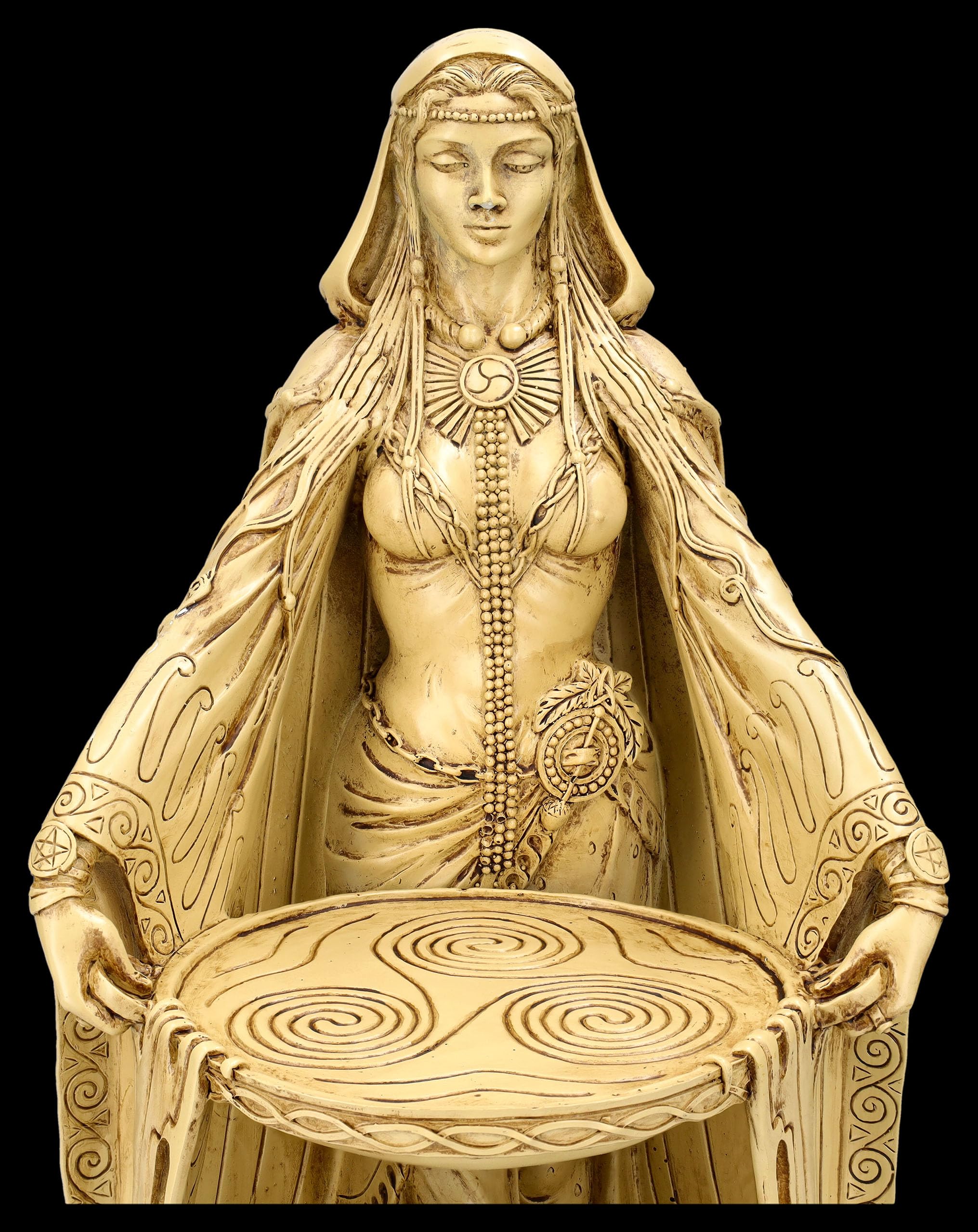 Danu, statuetta grande 41 cm – dea madre celtica beige, decorazione statua Wicca magia