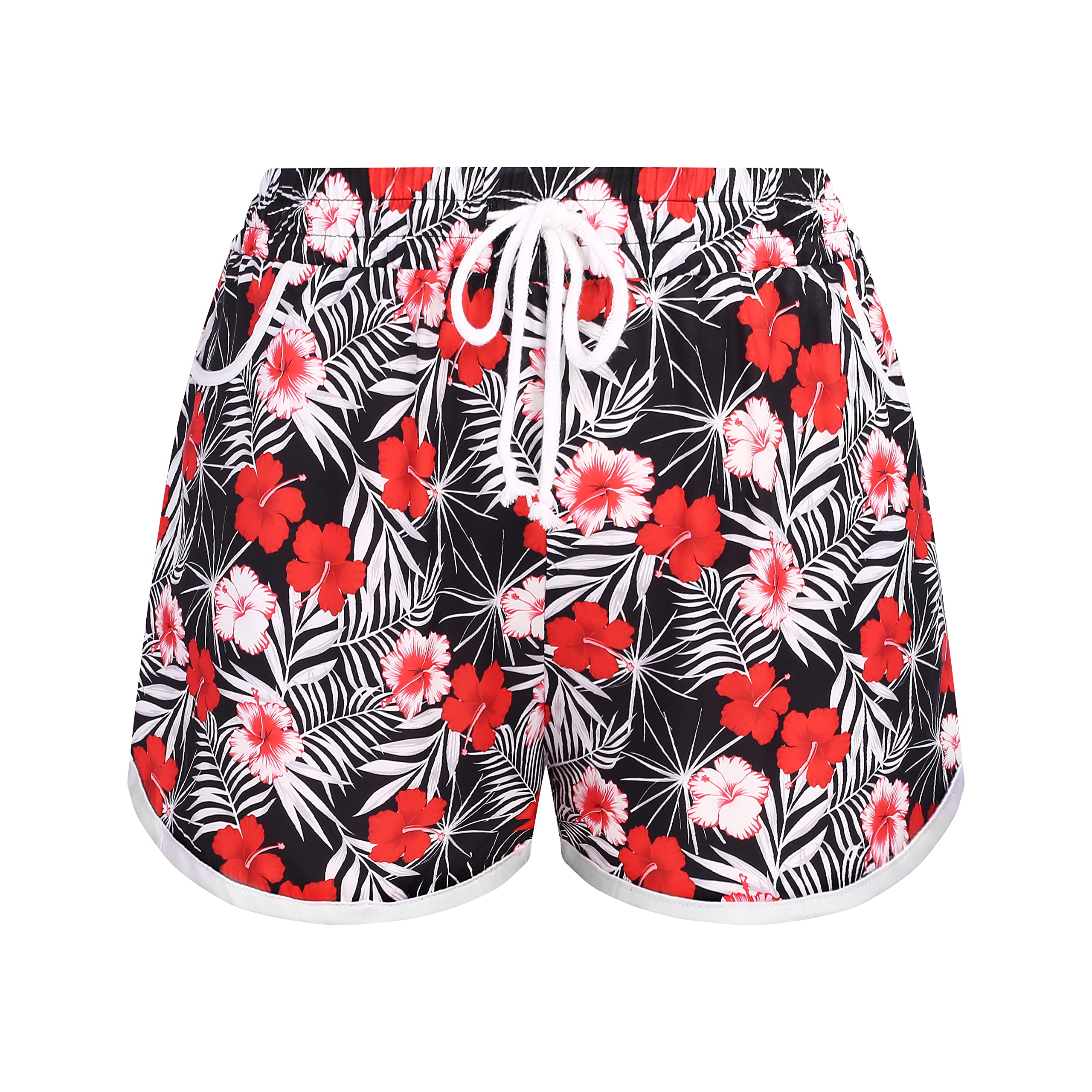 IN'VOLANDWomen's Plus Size Swim Shorts Quick Dry Beach Boardshorts Floral Print Swimwear Bottom Trunks with Pockets 2023