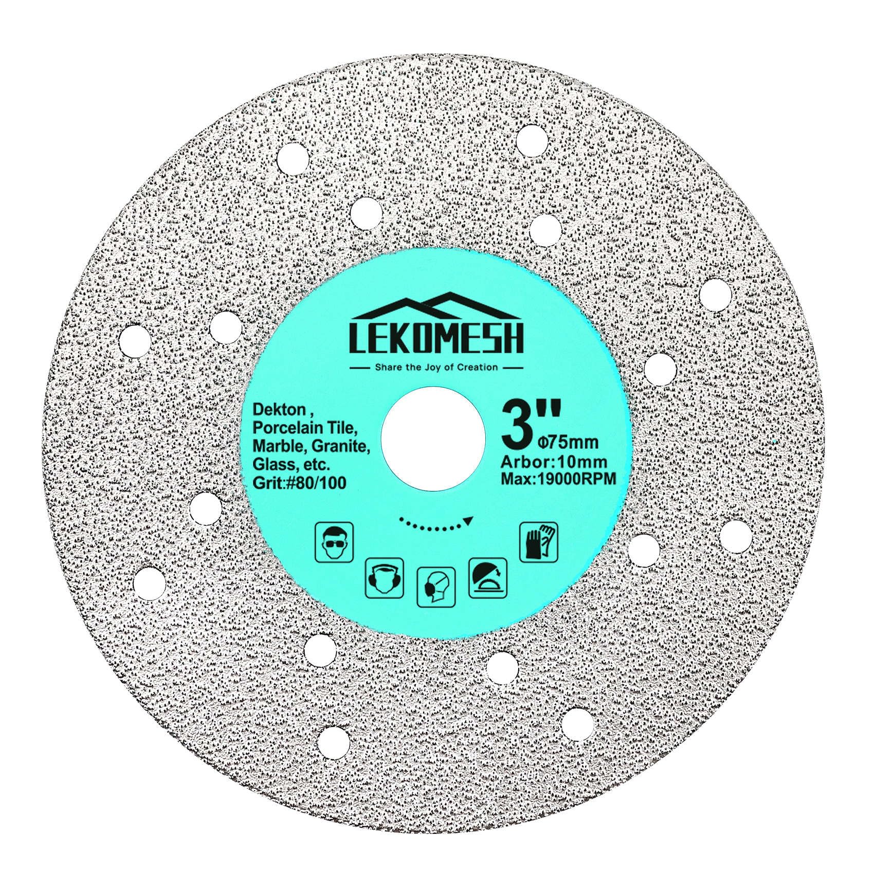 LEKOMESH Tile Cutting Disc - 75MM Glass Cutter Disc, Granite Cutting Blade, Diamond Grinder Wheel for Rock Slab, Stone, Tile, Marble, Granite, Glass Diamond Saw Blades — image 1