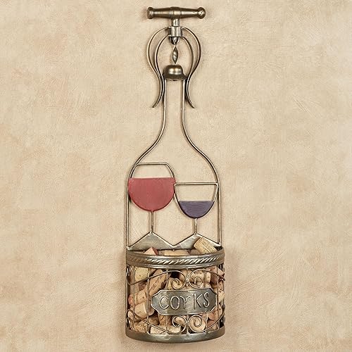 Miniatura 2 de Touch of Class Encantador soporte de corcho para vino, metal, bronce, rojo, morado, decoración de pared para cocina, comedor, bar, restaurante,