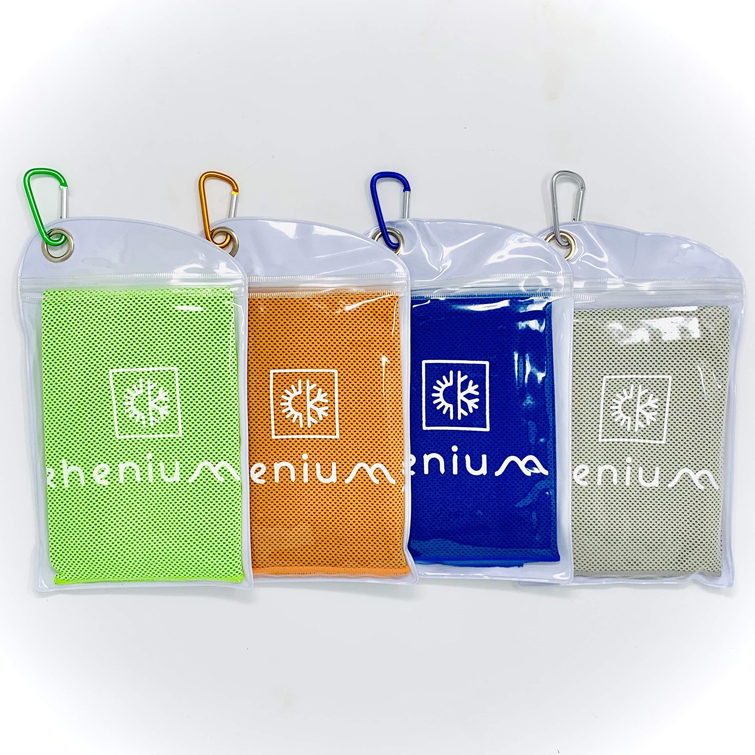 RHENIUM3 Cooling Towel for Instant Relief | 4 Pack, 6 Pack | Cool Towel for Travel, Outdoors, Fitness, Sports, Gym, Yoga, Golf, Workout & Camping | Use as Scarf Headband Bandana