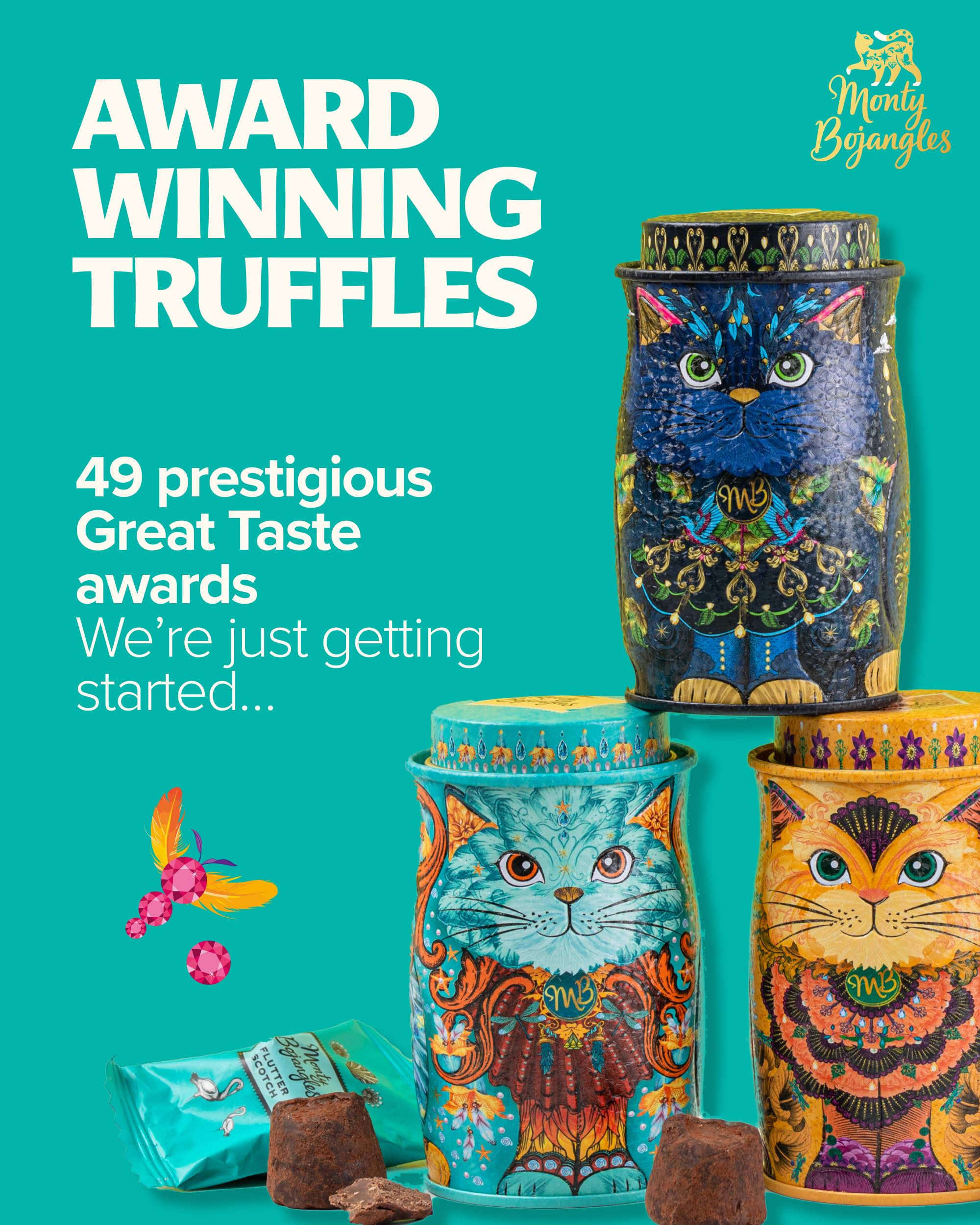Amazon.com : Monty Bojangles Cocoa Dusted Chocolate Truffles Cat